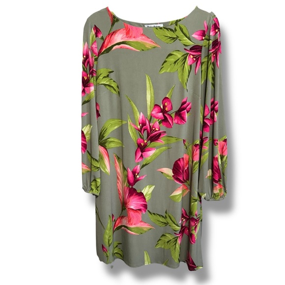 Tommy Bahama tropical pull on long sleeve Resortwear dress SZ L - Picture 1 of 2